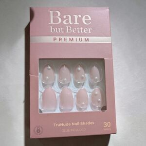 Kiss Bare But Better Premium TruNude Press On Nails, Pink Pearl Accent, 30 Nails
